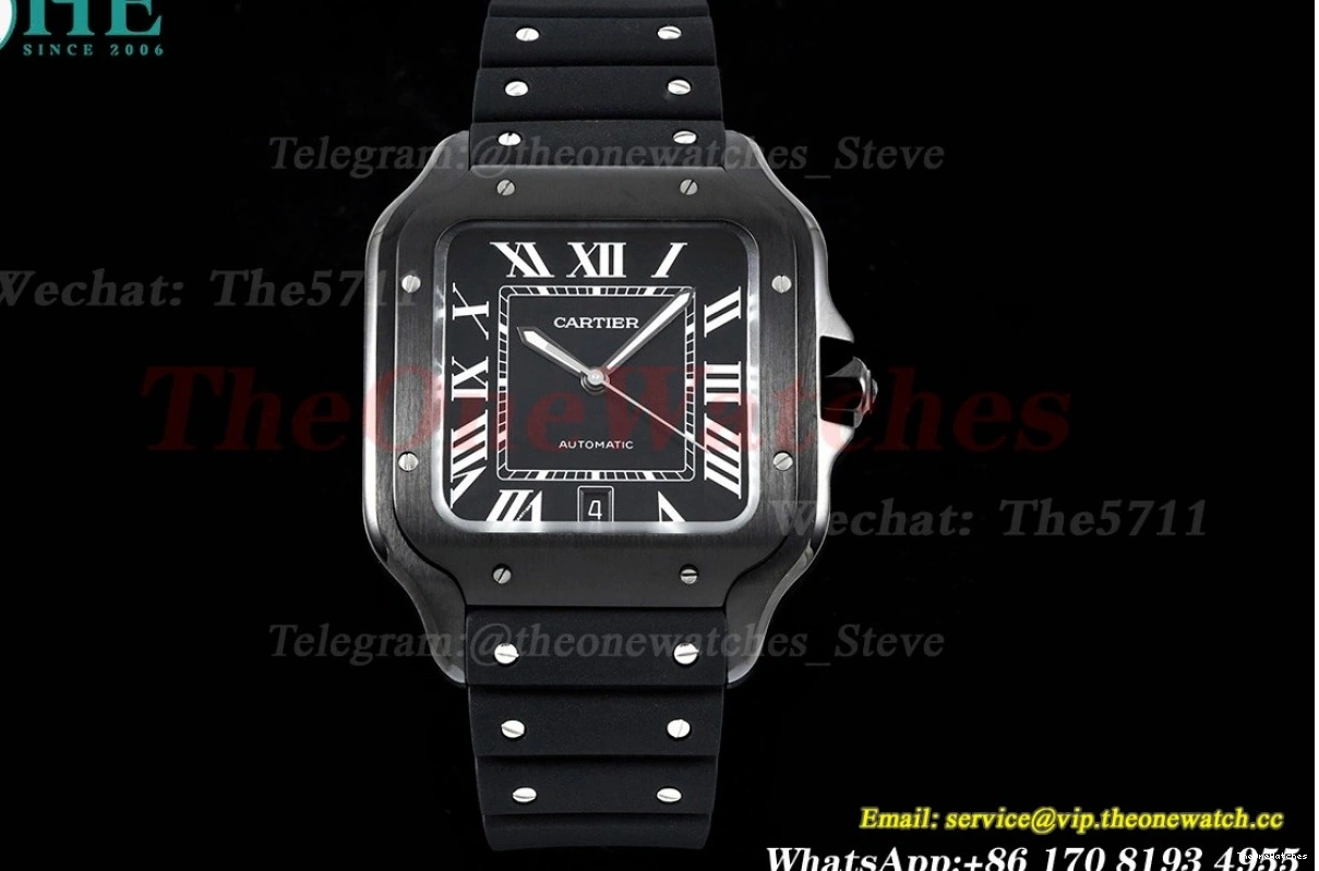 Cartier Mens MY9019 XL Rmn Black GF 40MM PVD RU Santos De 0126